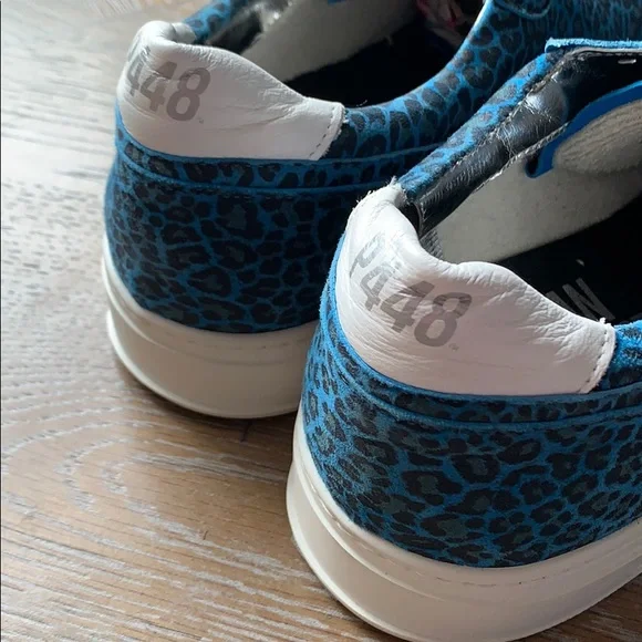 P448 Blue Leopard Suede Kenya Roy Sneakers 12.5